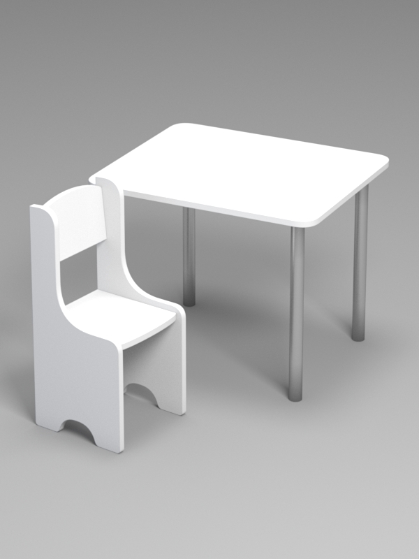 Детский стол и стул №1, Белый