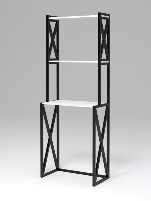 Стеллаж Стронг №13 в стиле ЛОФТ под стиральную машину, Белый