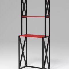 Стеллаж Стронг №13 в стиле ЛОФТ под стиральную машину, Красный