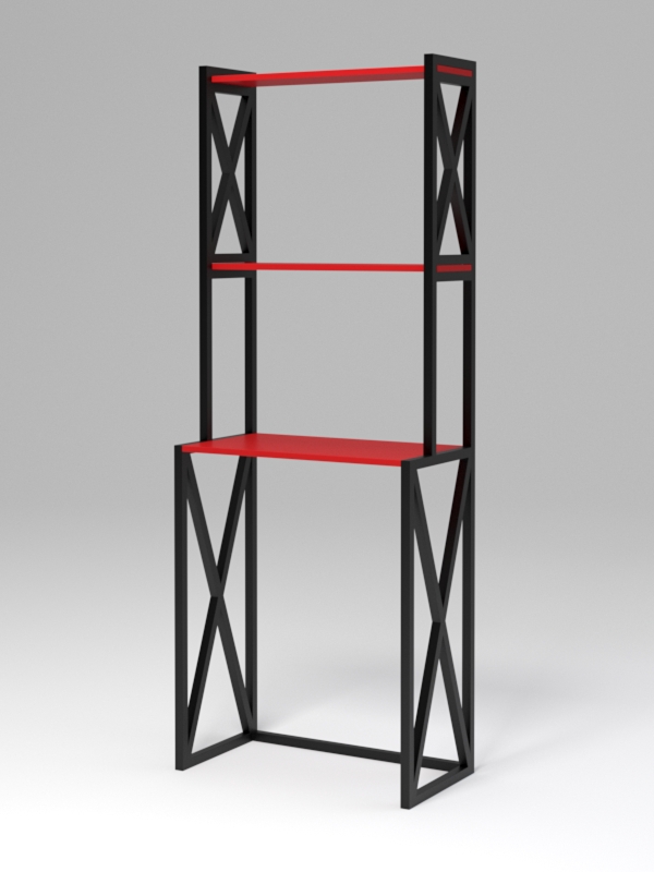 Стеллаж Стронг №13 в стиле ЛОФТ под стиральную машину, Красный