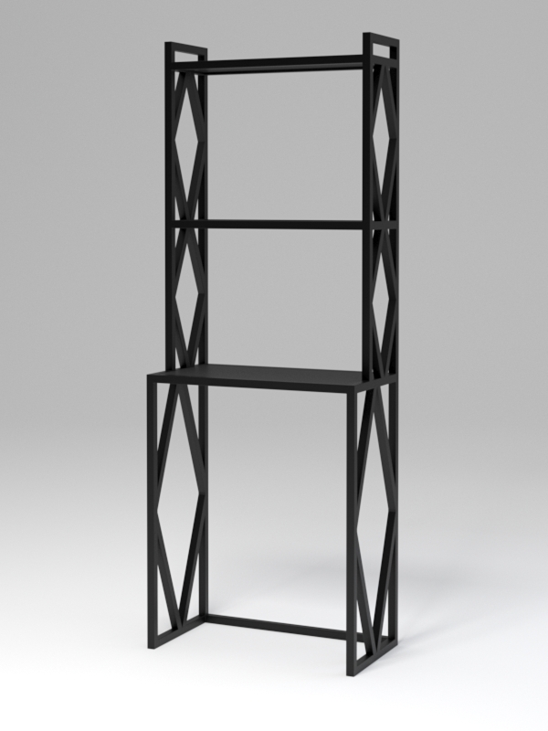 Стеллаж Стронг №14 в стиле ЛОФТ под стиральную машину, Черный