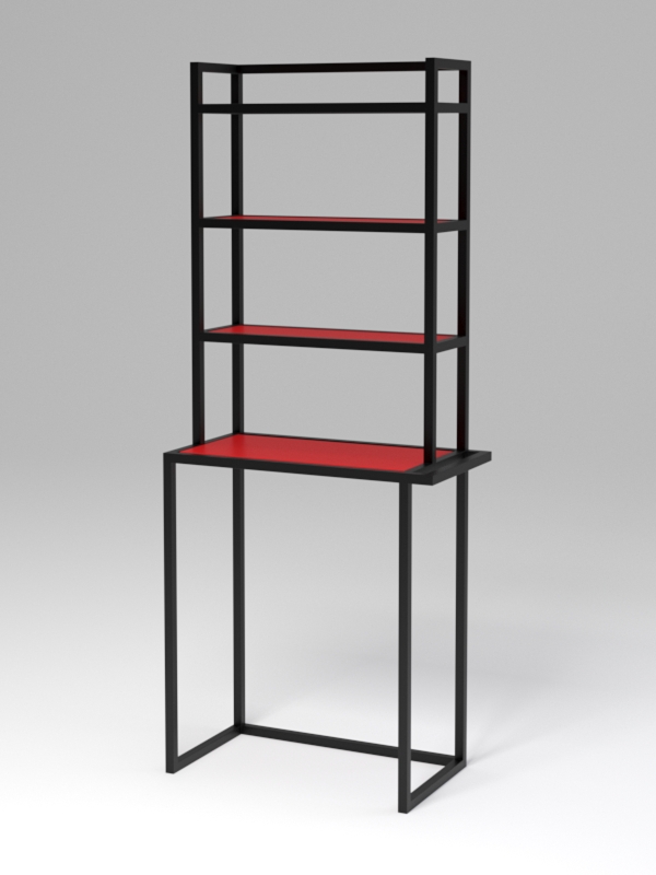 Стеллаж Стронг №15 в стиле ЛОФТ под стиральную машину, Красный