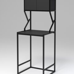 Стеллаж Стронг №16 в стиле ЛОФТ под стиральную машину, Черный