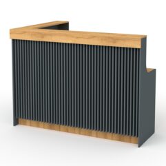 Ресепшн АНЮТКИНЫ ГУБКИ левосторонний №4, Темно-серый и Дуб Золотистый