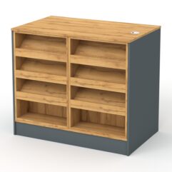 Кассовый стол РИВЬЕРА №1Е, Темно-серый и Дуб Золотистый