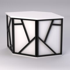 Ресепшен - стол угловой РОК №3 (декор комбо), Белый