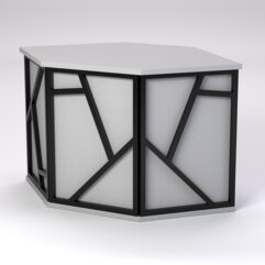 Ресепшен - стол угловой РОК №3 (декор комбо), Серый