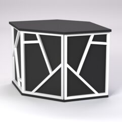 Ресепшен - стол угловой РОК №3 (декор комбо), Черный