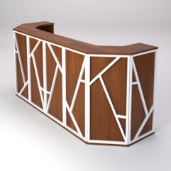 Ресепшен серии РОК комбо №5, Орех + металл белый