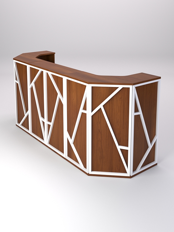 Ресепшен серии РОК комбо №5, Орех + металл белый