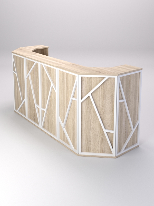 Ресепшен серии РОК комбо №5, Дуб Сонома + металл белый