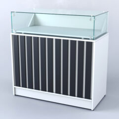 Прилавок со стеклом Смоки №7, Белый и Черный