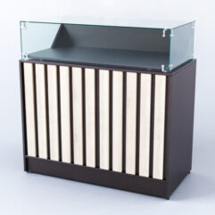 Прилавок со стеклом Смоки №7, Дуб Венге и Дуб Сонома