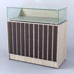 Прилавок со стеклом Смоки №7, Дуб Сонома и Дуб Венге