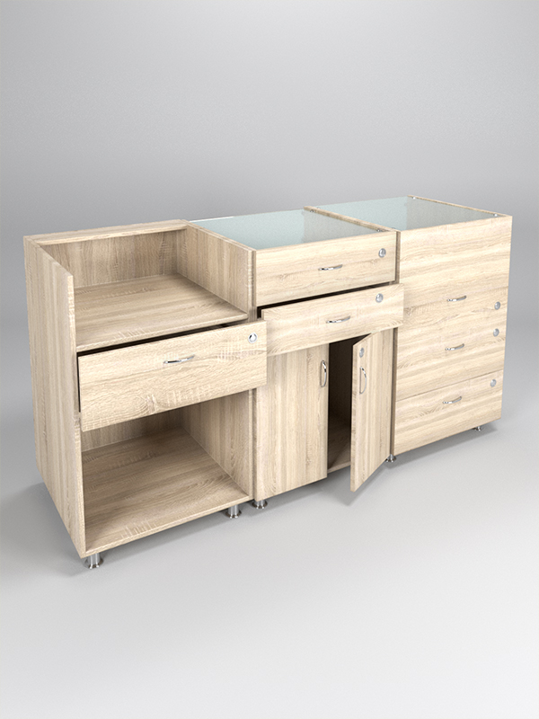 Комплект прилавков КЛАССИКА №1+№2+№3, Дуб Сонома