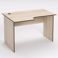 Стол эргономичный офисный СЭ-15 (левосторонний), Дуб Сонома, кромка Дуб Венге