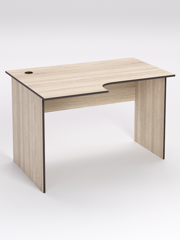 Стол эргономичный офисный СЭ-15 (левосторонний), Дуб Сонома, кромка Дуб Венге