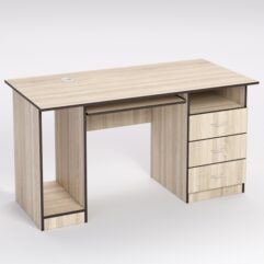 Стол для компьютера СК-34 (Правосторонний), Дуб Сонома, кромка Дуб Венге