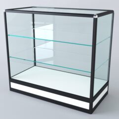 Прилавок из профиля прямоугольный №4 (без дверок), Белый+Черный