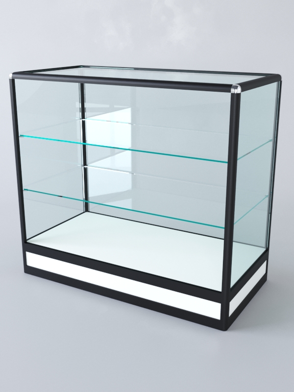 Прилавок из профиля прямоугольный №4 (без дверок), Белый+Черный