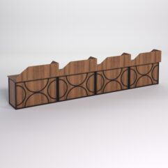 Столы рабочие офисные С-02А с экраном (комплект 4шт) СТРОНГ в стиле ЛОФТ декор №1, Орех