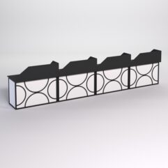 Столы рабочие офисные С-02А с экраном (комплект 4шт) СТРОНГ в стиле ЛОФТ декор №1, Черный и Белый