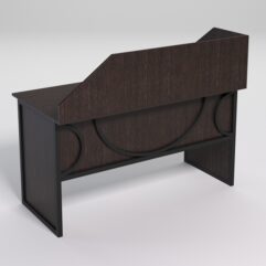 Стол рабочий офисный С-03 с экраном СТРОНГ в стиле ЛОФТ декор №1, Дуб Венге