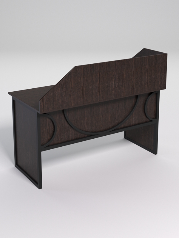 Стол рабочий офисный С-03 с экраном СТРОНГ в стиле ЛОФТ декор №1, Дуб Венге