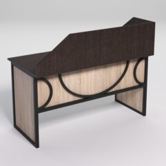 Стол рабочий офисный С-03 с экраном СТРОНГ в стиле ЛОФТ декор №1, Дуб Венге и Дуб Сонома