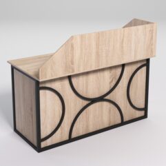 Стол рабочий офисный С-03А с экраном СТРОНГ в стиле ЛОФТ декор №1, Дуб Сонома