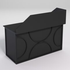 Стол рабочий офисный С-03А с экраном СТРОНГ в стиле ЛОФТ декор №1, Черный