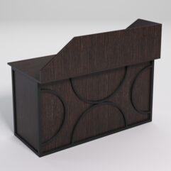 Стол рабочий офисный С-03А с экраном СТРОНГ в стиле ЛОФТ декор №1, Дуб Венге