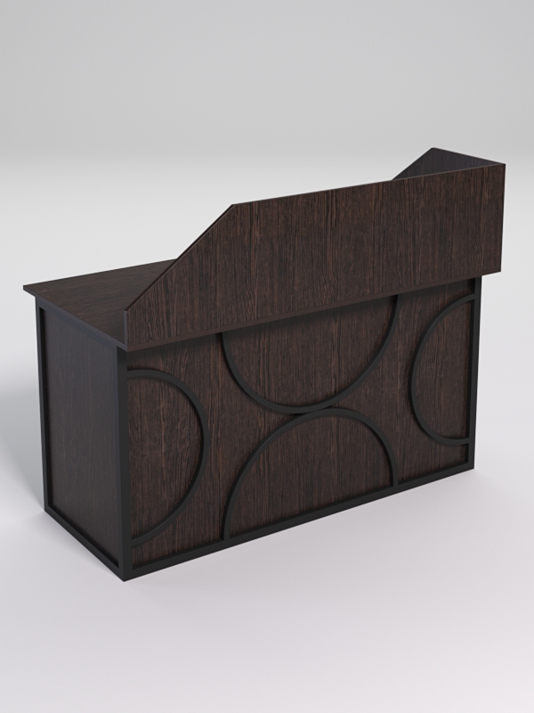 Стол рабочий офисный С-03А с экраном СТРОНГ в стиле ЛОФТ декор №1, Дуб Венге