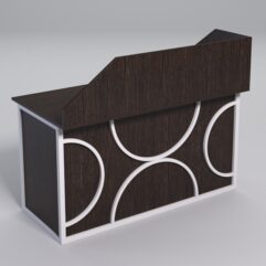 Стол рабочий офисный С-03А с экраном СТРОНГ в стиле ЛОФТ декор №1, Дуб Венге + металлический каркас Белый