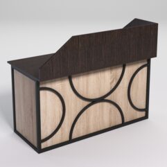 Стол рабочий офисный С-03А с экраном СТРОНГ в стиле ЛОФТ декор №1, Дуб Венге и Дуб Сонома