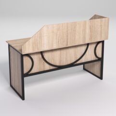 Стол рабочий офисный С-04 с экраном СТРОНГ в стиле ЛОФТ декор №1, Дуб Сонома