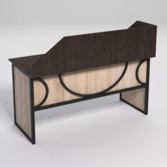 Стол рабочий офисный С-04 с экраном СТРОНГ в стиле ЛОФТ декор №1, Дуб Венге и Дуб Сонома