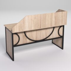 Стол рабочий офисный С-04А с экраном СТРОНГ в стиле ЛОФТ декор №1, Дуб Сонома