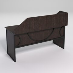 Стол рабочий офисный С-05 с экраном СТРОНГ в стиле ЛОФТ декор №1, Дуб Венге