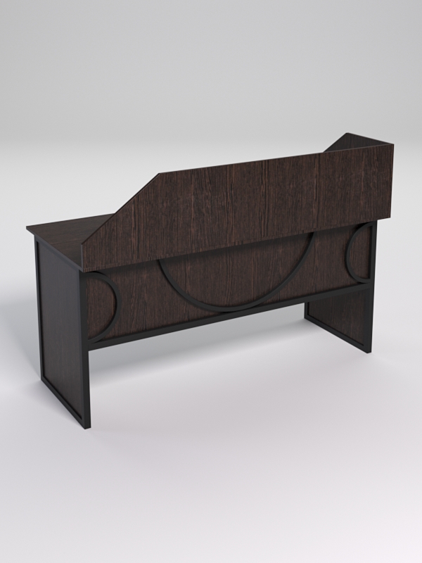 Стол рабочий офисный С-05 с экраном СТРОНГ в стиле ЛОФТ декор №1, Дуб Венге