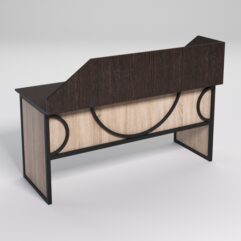 Стол рабочий офисный С-05 с экраном СТРОНГ в стиле ЛОФТ декор №1, Дуб Венге и Дуб Сонома