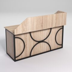 Стол рабочий офисный С-05А с экраном СТРОНГ в стиле ЛОФТ декор №1, Дуб Сонома