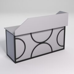 Стол рабочий офисный С-05А с экраном СТРОНГ в стиле ЛОФТ декор №1, Серый