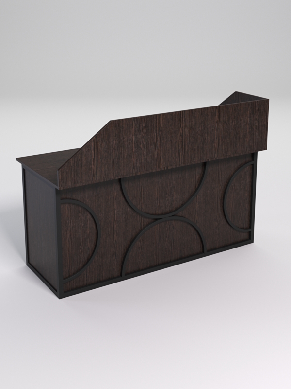 Стол рабочий офисный С-05А с экраном СТРОНГ в стиле ЛОФТ декор №1, Дуб Венге