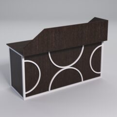 Стол рабочий офисный С-05А с экраном СТРОНГ в стиле ЛОФТ декор №1, Дуб Венге + металлический каркас Белый