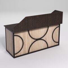 Стол рабочий офисный С-05А с экраном СТРОНГ в стиле ЛОФТ декор №1, Дуб Венге и Дуб Сонома