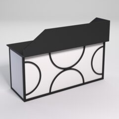 Стол рабочий офисный С-05А с экраном СТРОНГ в стиле ЛОФТ декор №1, Черный и Белый