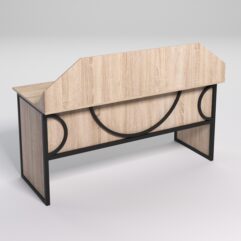 Стол рабочий офисный С-05-1 с экраном СТРОНГ в стиле ЛОФТ декор №1, Дуб Сонома