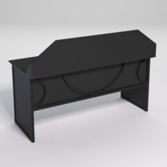 Стол рабочий офисный С-05-1 с экраном СТРОНГ в стиле ЛОФТ декор №1, Черный