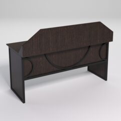 Стол рабочий офисный С-05-1 с экраном СТРОНГ в стиле ЛОФТ декор №1, Дуб Венге